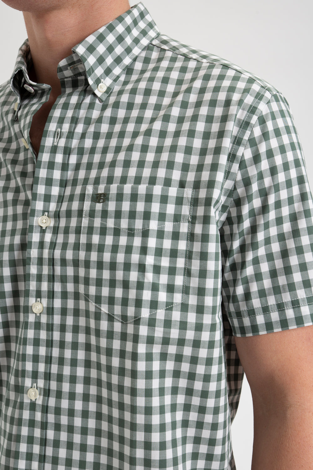 Chemises Ben Sherman House Poplin Gingham Vert Olive | BNW-79915899